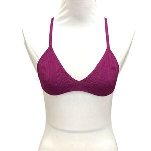 NWT ZARA Knit triangular bralette with straps Purple Size Smalll S Iniditex